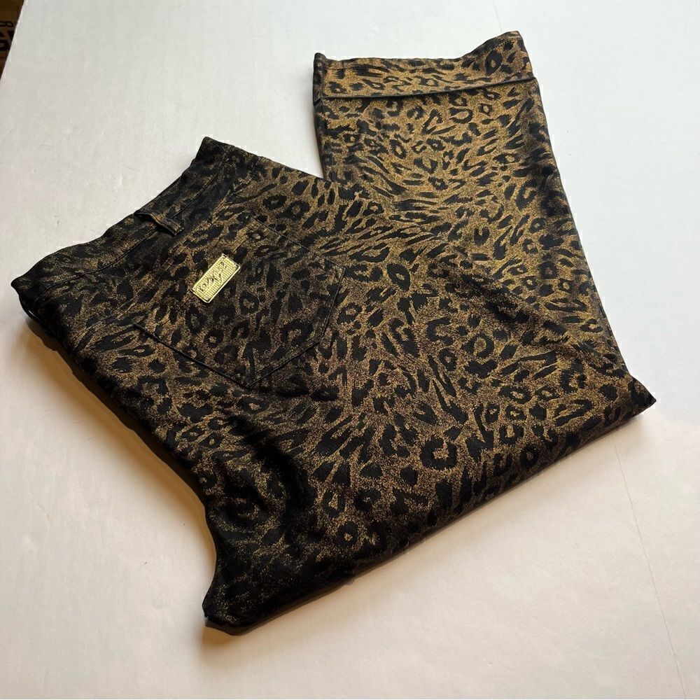 DG2 Women's Pants Black and Gold Shiny Size 24 WP Straight leg